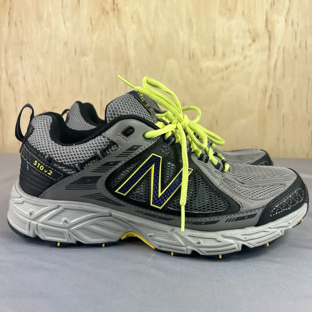 New Balance 510v2 Trail Running Shoes Men's Size 9D Gray Yellow MT510GY2 Used
